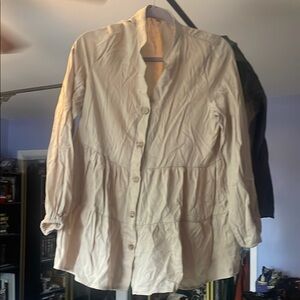 Elegant Cream Button-Up Women's Top FINAL PRICE!